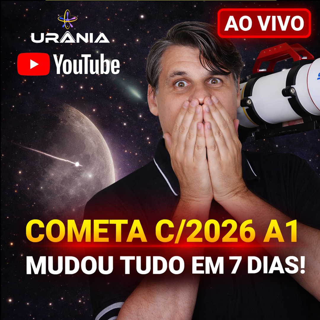 🚨 HOJE, 19h30

Cometa C/2026 A1 ao vivo no telescópio.
Ele mudou muito em 7 dias — e a próxima semana pode ser decisiva.

E mais...

🌙 Lua perto de Elnath
✨ Ocultações
🛰️ Satélites ao vivo

📺 youtube.com/live/u7xYXz7ru…

#Astronomia #Cometa