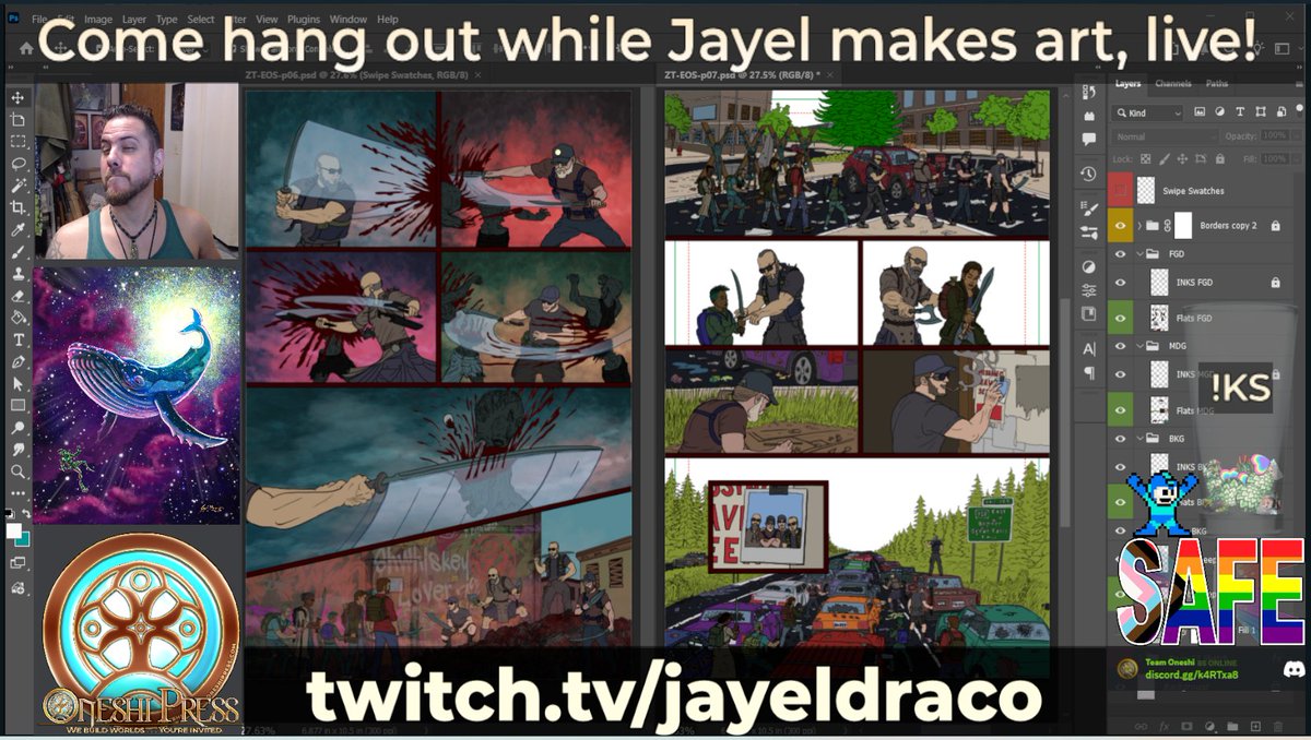 JayelDraco's tweet photo. While an eggscellent chicken yolk might make you crack a smile… You'll appreciate the PUNishment of the fowl ones once you've groan up a bit. 😅🐓
-
Yo… LIVE NOW! Coloring the Zombie Tools comic! Come join the chat!🔗in🖼 
-
#chickenjoke #Twitch #artstream #comics #zombies https://t.co/JCVz0OTiMB