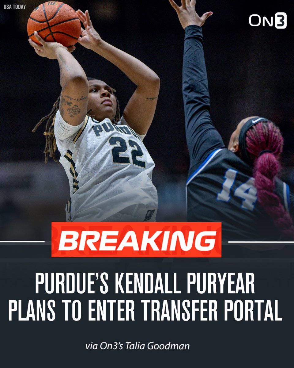 NEWS: Purdue’s Kendall Puryear plans to enter the transfer portal, her representative at The Fam Sports told <a href="/On3/">On3</a>. 

The 6-3 sophomore averaged 6.6 ppg and was 54% from the field this season. 

TRACKER: on3.com/her/news/on3-2…