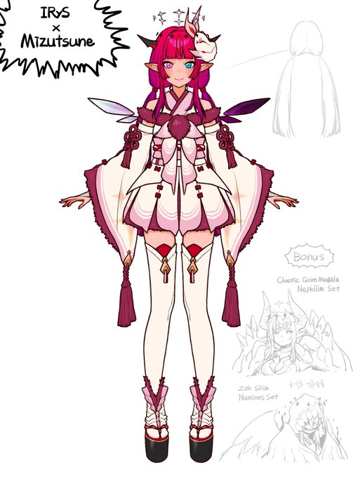 #hololiveENxMonsterhunter #IRySart MizutsuneRys シルエットの毛っぽさと和風っぽさでミツネリスしか思いつきませんでした