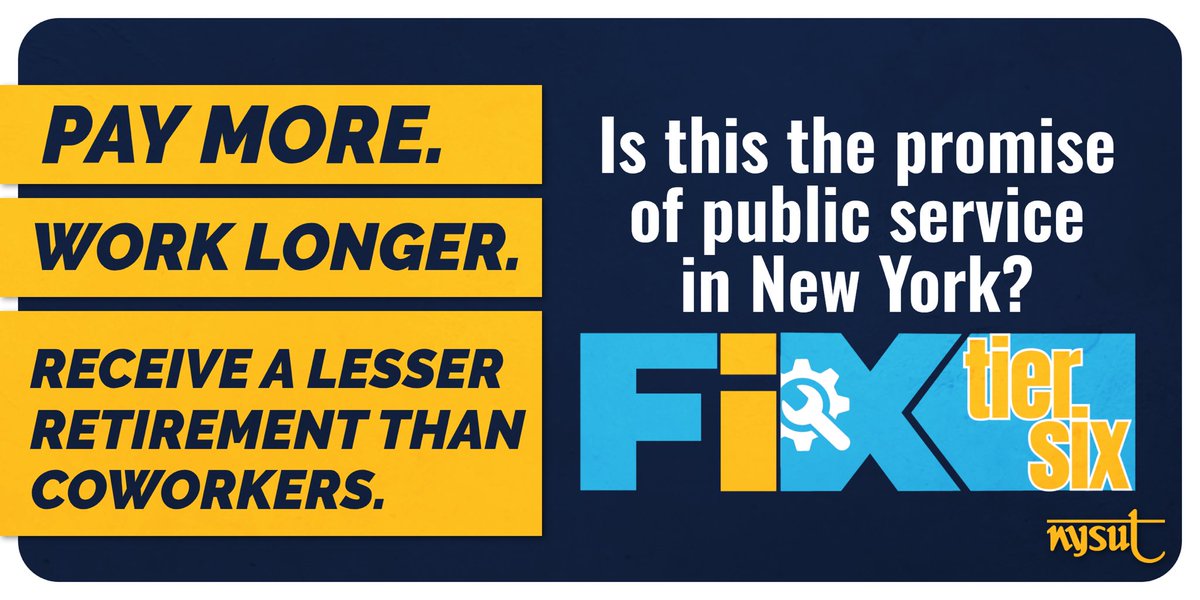 DoraLeland's tweet photo. The promise of a career in public service is a fair and dignified retirement. I stand with the approximately 780,000 public employees in Tier 6 in NY who are suffering in this two-tiered system. The state MUST #FixTier6. https://t.co/LQmzLog9mK