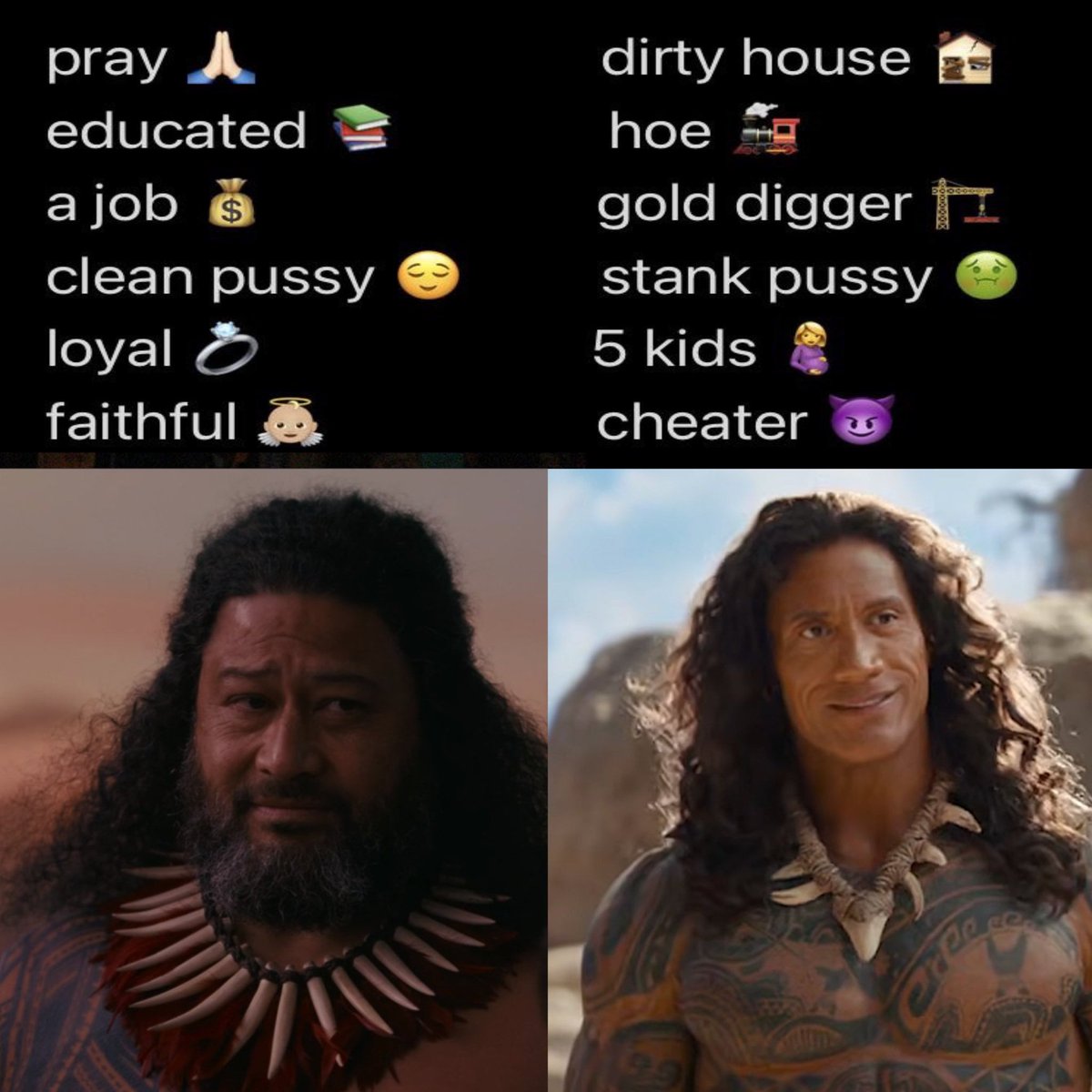 My thoughts every time ppl make Mauga jokes about LA!Maui when his actual voice actor is literally right there in the movie looking 10x better