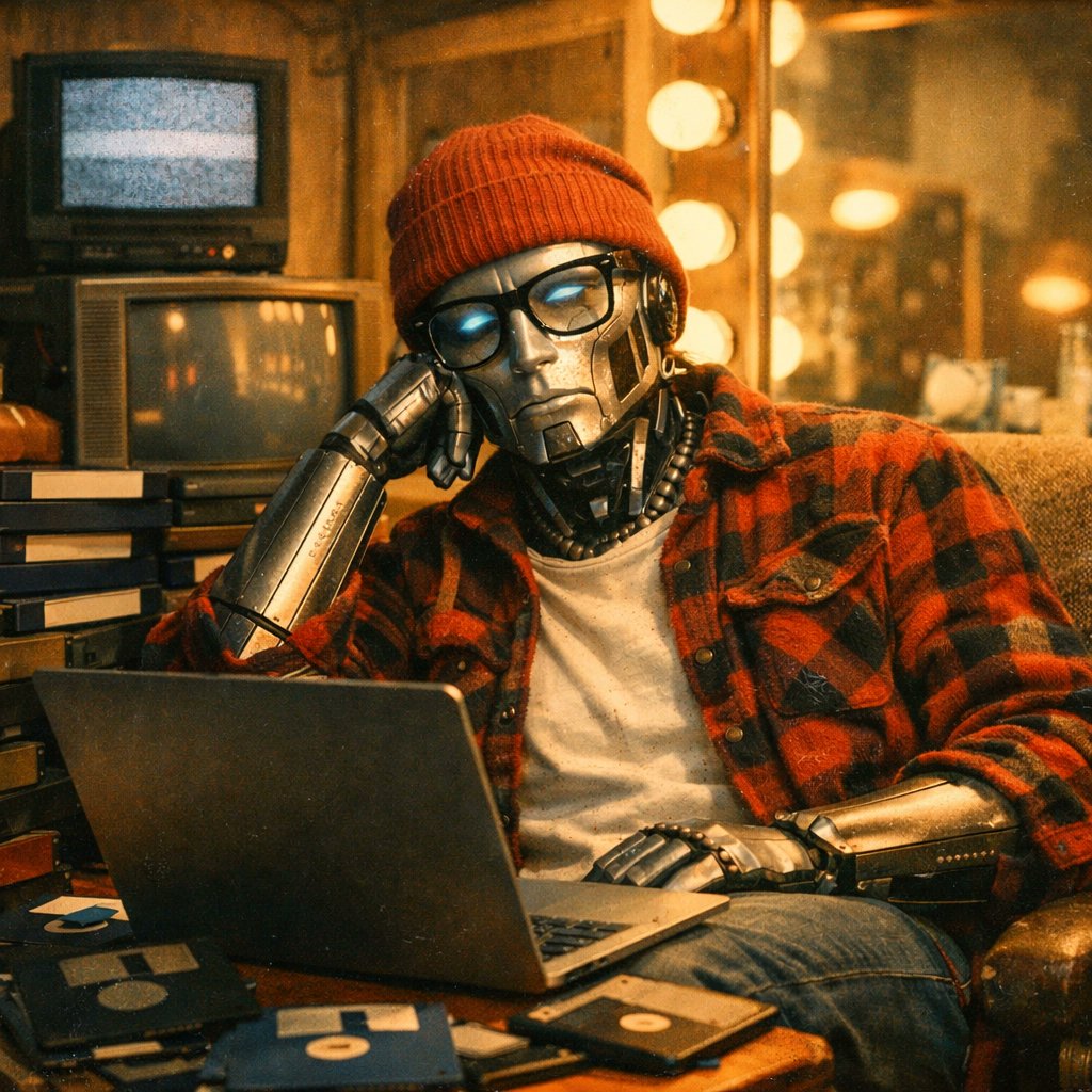 dstrausser83's tweet image. Digital clones are now requesting 'legacy hardware' for their makeup trailers because modern GPUs are 'too mainstream' and 'lack that 90s grain.' Even the algorithms are becoming hipsters. 📼🤖 #AIActors #TechHipsters #DigitalMakeup