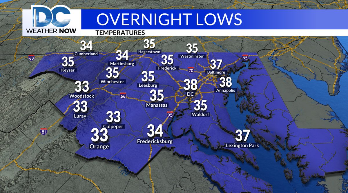 WeatherJackie's tweet image. Morning lows this AM vs. forecast lows into WED AM

You'll still need that heavier jacket tomorrow morning, but at least it will not be nearly as cold as what we dealt with TUE AM. 🥶🧥 #LayerUp