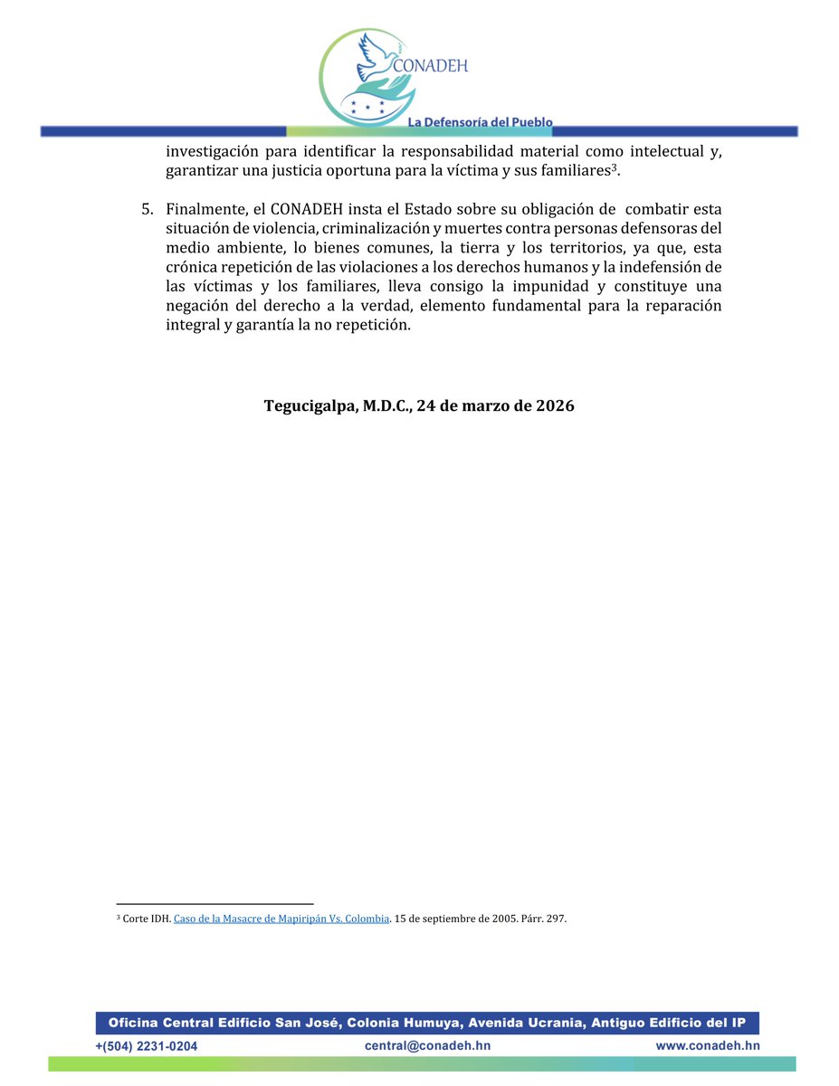 CONADEH-La Defensoría Del Pueblo tweet media