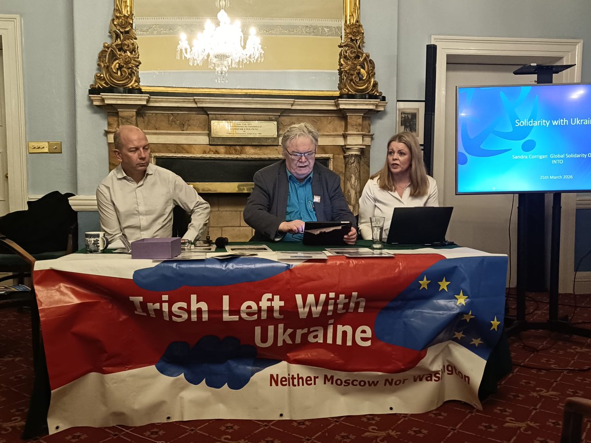 Ilw_Ukraine's tweet image. great meeting tonight of
@Ilw_Ukraine at the Teachers Club in Dublin. 
with Ukrainian speakers Oleksandr Yurov, Aishe Kurmatet as well as Sandra Corrigan (INTO) and Caitriona Crowe (Historian) discussing how Russia must return stolen children. #UkraineIreland #solidarity