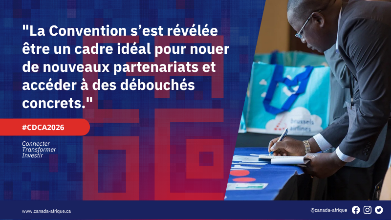 Le Plan du Canada pour l’Afrique ouvre de nouvelles perspectives aux entreprises canadiennes : exportation, investissements, partenariats stratégiques. Un levier clé pour se positionner sur des marchés africains en pleine croissance.

#CDCA2026 #CanadaAfrique