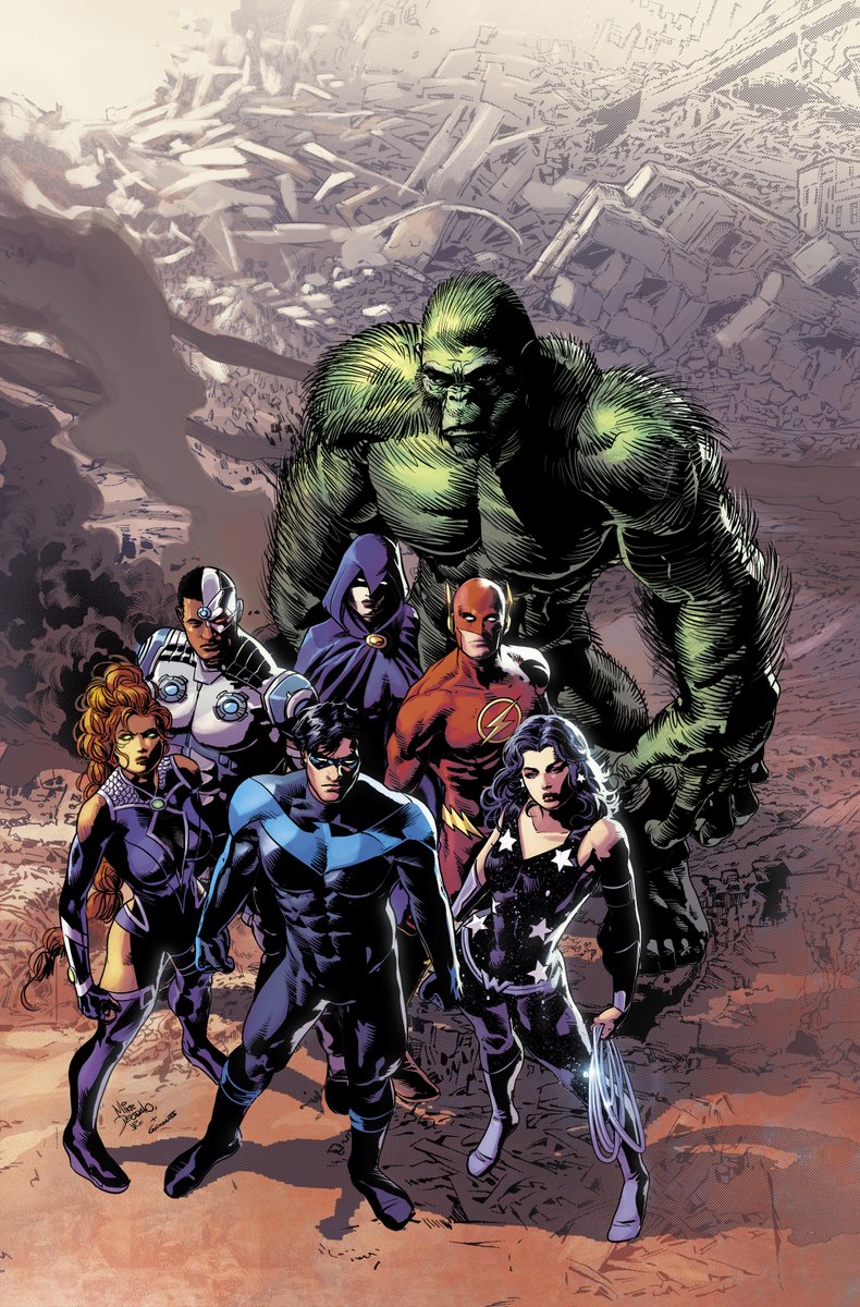 alex_guim's tweet image. TITANS #3 (2023) Variant cover.
Art by the muscular @mikedeodato 
Colors by me. (I realized I hadn't posted here yet, sorry!)

Special thanks to @ms_brittanyjean  #chrisrosa @JOEPRADO2024  @DCOfficial  @thedcnation 

#titans # #mikedeodato #alexguimaraes #dccomics