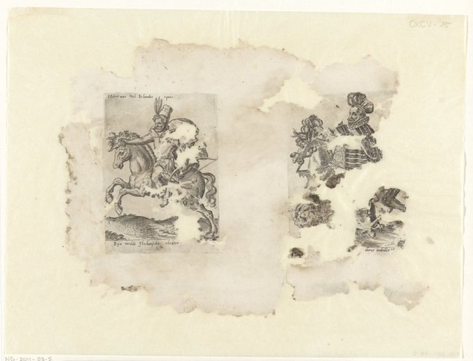 jdmccafferty's tweet image. 'Ierse ruiter' or #Irish Rider attributed to Abraham de Bruyn 1577   (Two views from the Rijksmuseum)