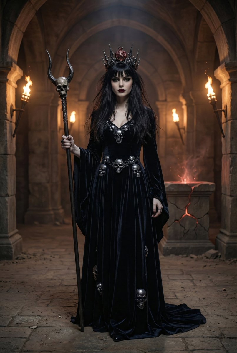 reluvetel's tweet photo. Elara Noire as Hades: because even gods need dramatic lighting and a killer outfit 🖤👑  
Ruling the dead never looked this elegant. What one rule would you break in her underworld? Tell me 👇  
#ElaraNoire #DarkWhimsy #HadesGoddess #GothAI https://t.co/JnXloEqgQ3