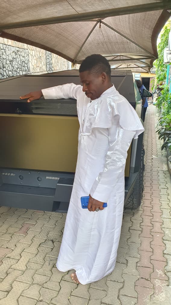 gperfect01's tweet photo. Congratulations to My Father in The Lord, My Mentor, And My Shepherd, CARDINAL PROPHET JAMES OMOLAJA ODUNMBAKU, on his arrival of his first on coming 80th birthday gift *Tesla Cyber Truck* This is so big and shocking surprise, so shall my Blessings and testimony shock me #fypppp https://t.co/4qPRuk3XKQ