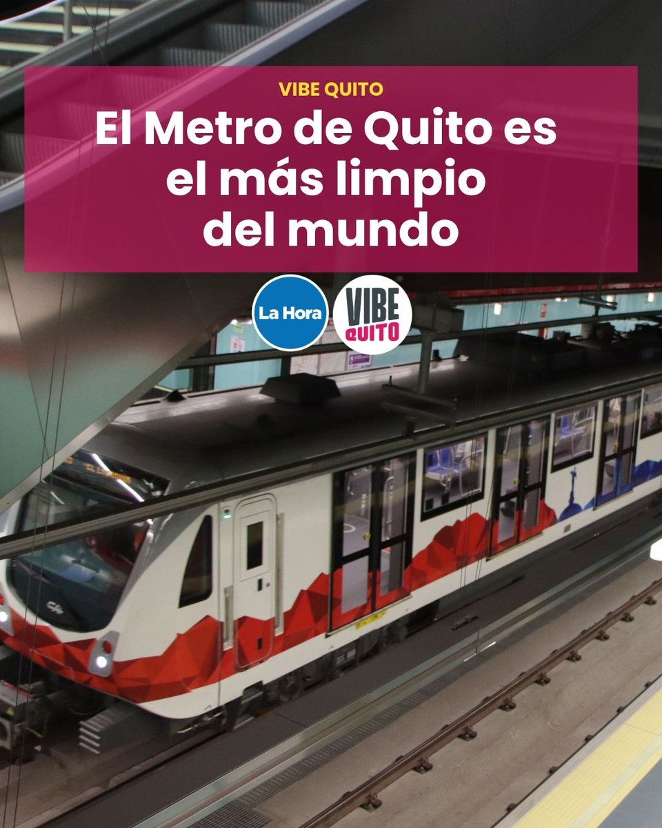 lahoraecuador's tweet photo. @VibeQuito | 🏆 El Metro de Quito ganó el premio mundial de limpieza y superó a redes de EE.UU., Canadá y Australia. Te contamos más 👉🏼 https://t.co/0aDsknaoew https://t.co/kiEa8sh1Qu