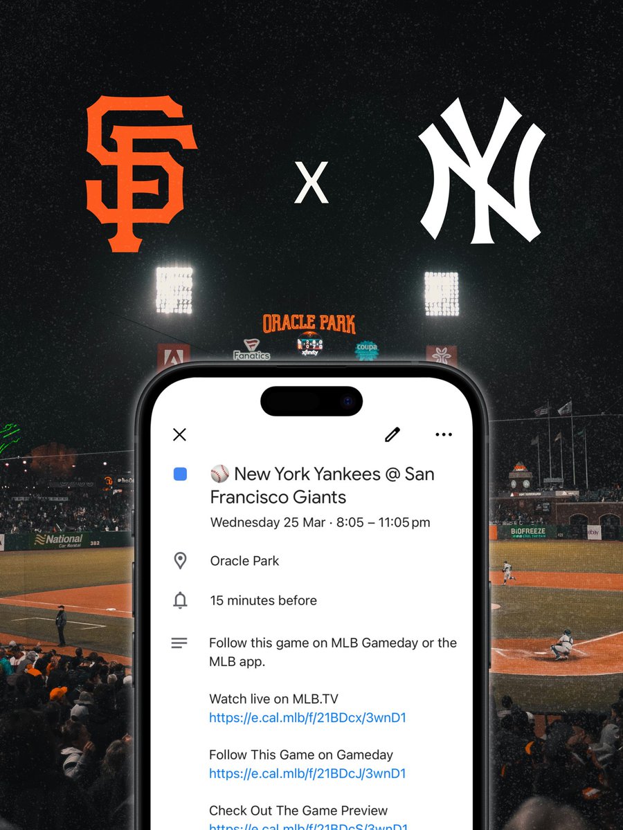 ECALworld's tweet photo. WE'RE SO READY for Opening Night ⚾🔥 Sync the full MLB season so you never miss a game → https://t.co/pNewzGGicQ 

#OpeningNight #Baseball #Sport #MLB2026 #syncwithECAL https://t.co/ZFreYM6f0F