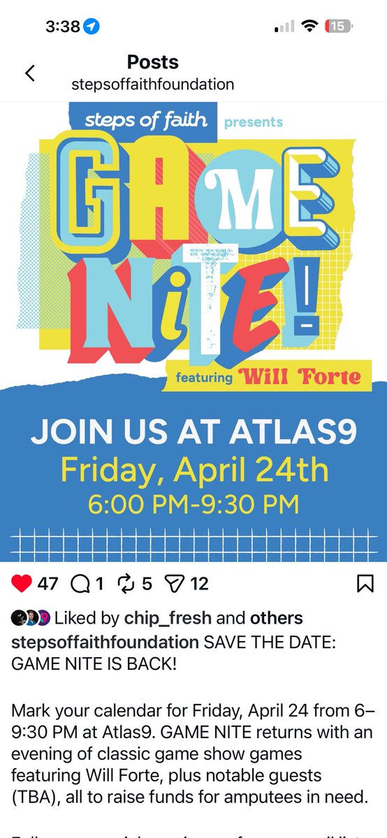 harhar76's tweet photo. Hey all—don’t sleep on this! I had a chance to go last year and it was so much fun. My favorite part was donating and getting to take an “ussie” with new found friends and Will Forte. Atlas 9 is a funtastic venue… (wish I could go again) #StepsofFaith @OrvilleIV #GameNight https://t.co/dxxGPbikus