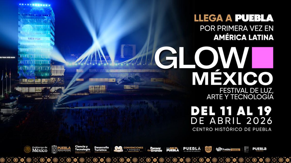 ✨ Glow México enciende la ciudad con creatividad.

📅 11–19 de abril 
📍 Centro Histórico 

El <a href="/Gob_Puebla/">Gobierno de Puebla</a> te invita.

#PorAmorAPuebla