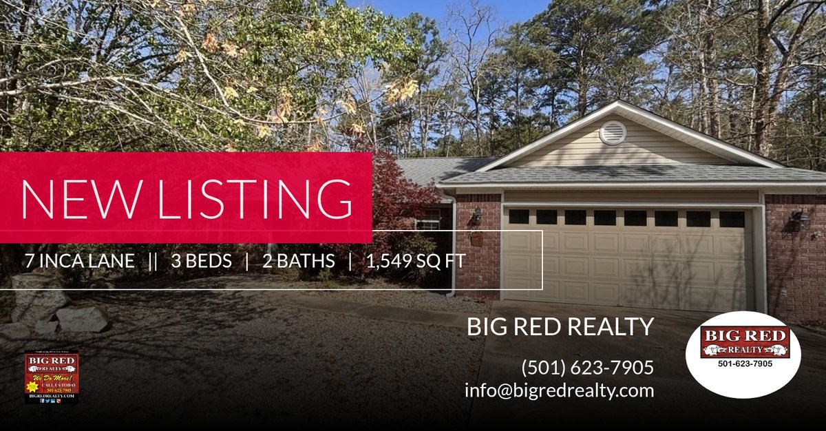 BigRedRealty's tweet photo. 📍 New Listing 📍 Take a look at this fantastic new property that just hit the market located at 7 Inca Lane in Hot Springs Village. Reach out here or at (501) 623-7905 for more information https://t.co/4A71WQNzbz https://t.co/b9MfkVLiVS