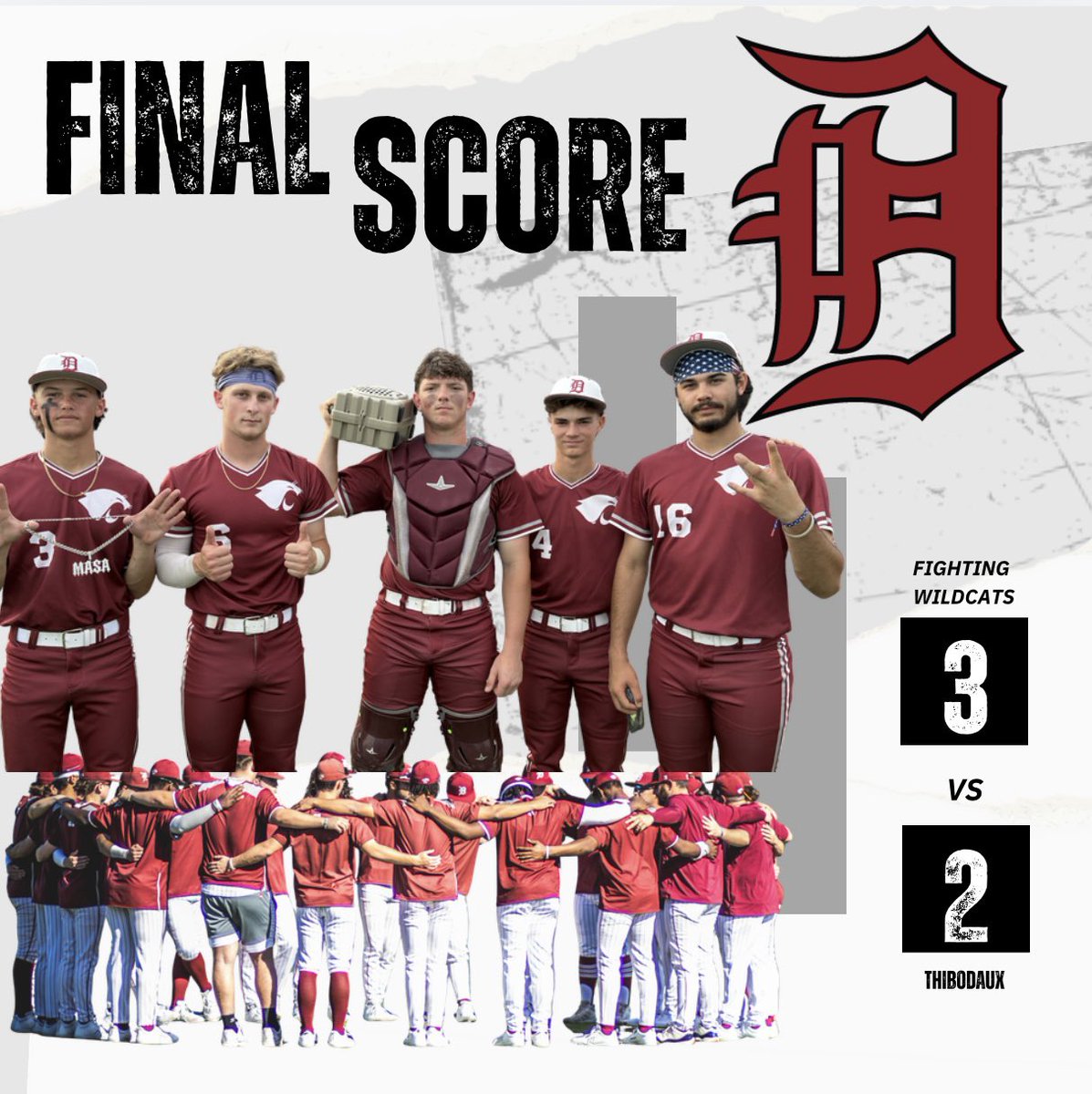 DestrehanBB's tweet photo. #12Strong takes the District Opener! 

Josh Muller goes 6.1IP 2ER 3Ks 1BB and Landyn Dugas tallies his 4th SAVE of the year! Chase Marcotte goes BIG FLY for his 5th HR of the year! Chase Mire goes 1-2 with a RBI double! Jaden Sloan with run saving plays all afternoon! https://t.co/ceNfXhW5tK