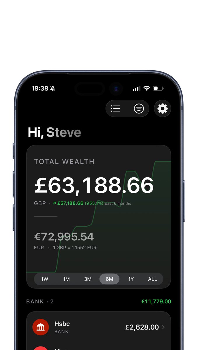 derrick070's tweet photo. I built a simple app to track my net worth.

Most apps felt too complex or cluttered.

So I made something minimal:

• Track accounts
• See total wealth
• New: history chart to see growth over time

Just shipped v1.1 today.

Would love feedback
https://t.co/kV4HGhlOCN https://t.co/hUxH3R1s31