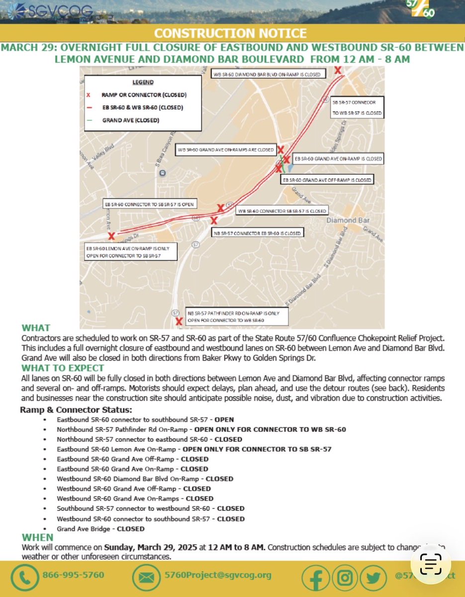 SR 57/60 Confluence Chokepoint Relief Project tweet media