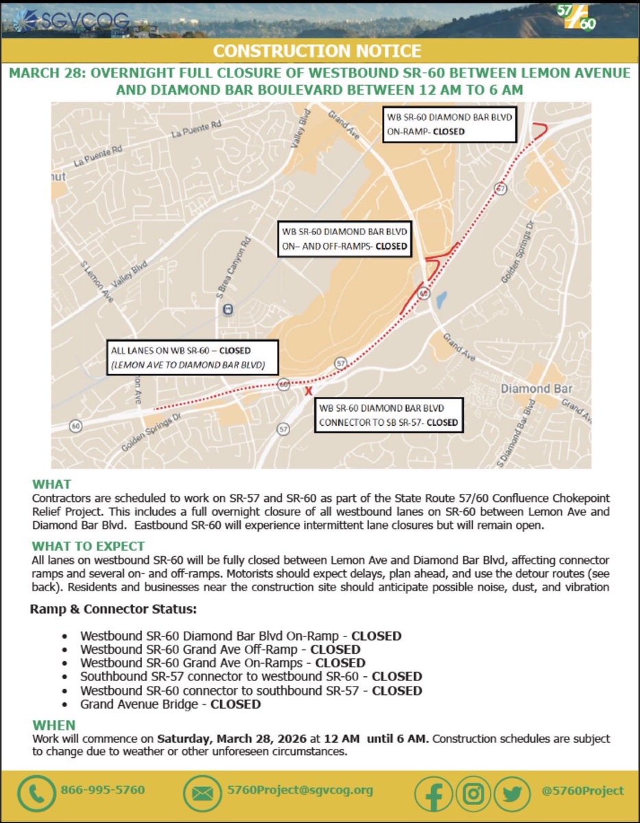 SR 57/60 Confluence Chokepoint Relief Project tweet media