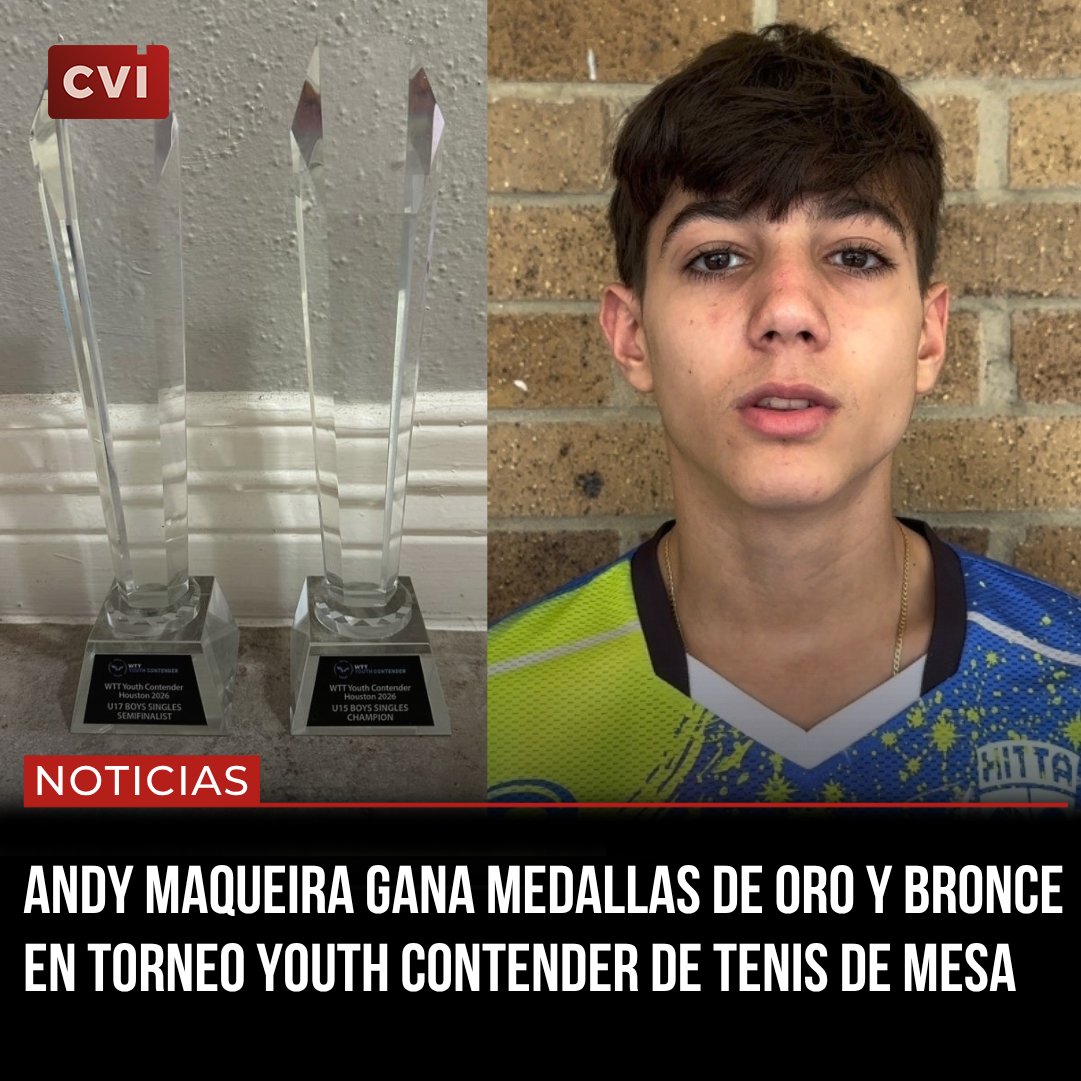 🏓 El tenimesista cubano Andy Maqueira finalizó la víspera su participación en el WTT Youth Contender celebrado en Houston, Estados Unidos, donde logró colgarse medallas de oro y bronce en la modalidad individual.