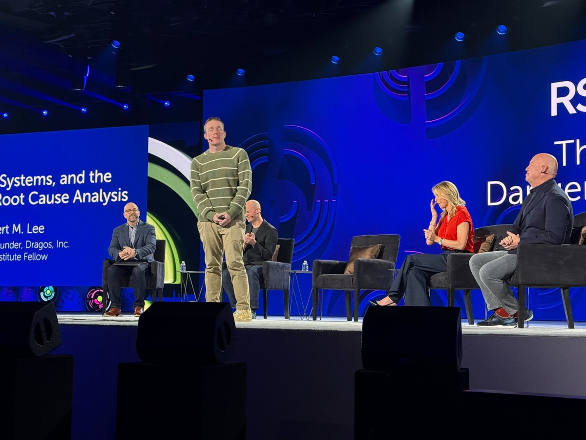 SANSInstitute's tweet photo. 🎤 "If I didn’t capture the data before the attack, the data is transient and it’s gone" — Rob M. Lee, SANS Fellow

Critical infrastructure. Unknown root causes. Real consequences. Rob brings the OT reality check to RSAC™ 2026 Conference.

@OneRSAC | #RSAC #OTSecurity #ICS https://t.co/SkZfwaK0Pt