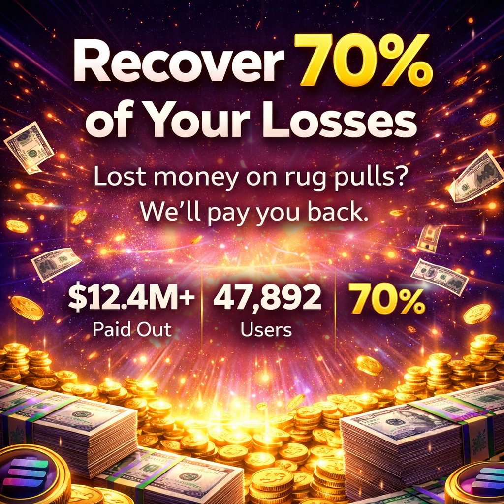 xSolxnax's tweet photo. Got rugged? Exit scammed?

You’re not alone…
But now you can recover 70% of your losses.
👇 https://t.co/9IcJxw75H2

💰 Based on ATH price
⚡ Fast process
🔓 No hidden conditions

$12.4M+ already returned https://t.co/L6C8ztBR3k
