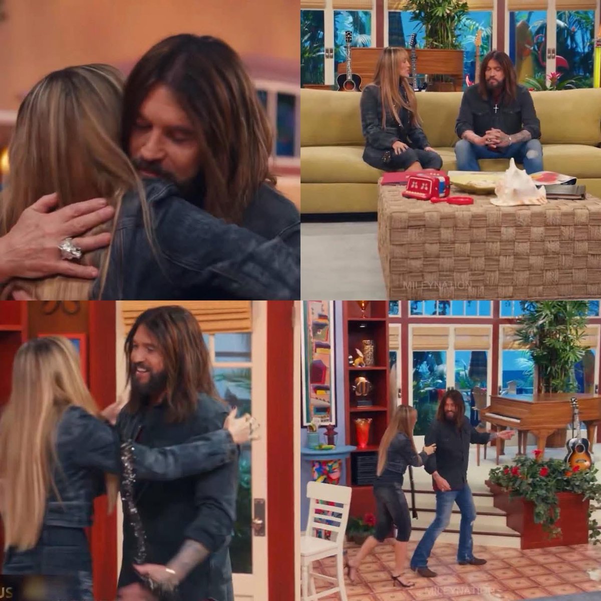 Así es reencuentro de MILEY CYRUS con su padre en el set de HANNAH MONTANA en el especial de 20 años de la serie
