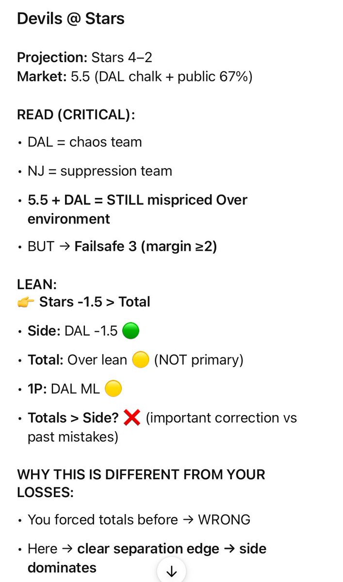 ViaVeronaLA's tweet photo. 🏒COL = elite offense
*CAR = control team; This is EXACT type you overplayed before → now controlled
*Utah = newly reclassified neutral-high pace
*Dallas → clear separation edge → side dominates

🔮Avalanche 4, Penguins 3
Hurricanes 3, Canadiens 2

Uta 4, Oil 3
Stars 3, NJ 2 https://t.co/kc2tGPtwDG