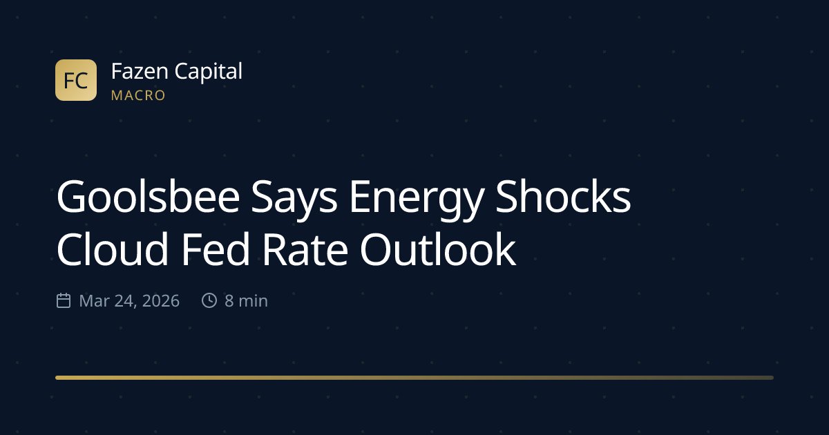 fazencapital's tweet image. Goolsbee Says Energy Shocks Cloud Fed Rate Outlook: On Mar 24, 2026 Chicago Fed’s Austan Goolsbee warned energy shocks could delay rate cuts; Fed’s 2%… dlvr.it/TRgwlc 👈 Read full analysis #EnergyShocks #FedRate #AustanGoolsbee #InflationTarget #EconomicOutlook