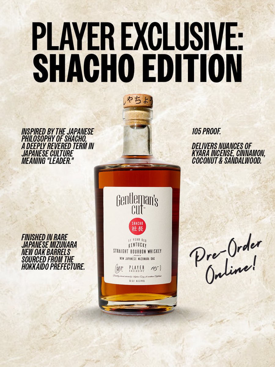 gentlemans_cut's tweet photo. An 11-year Kentucky Straight Bourbon Whiskey finished in rare Japanese Mizunara oak. Crafted at the intersection of tradition, innovation, and purpose.
Inspired by the philosophy of Shacho, this release honors those who lead with vision and leave a lasting impact. #MustBe21 https://t.co/zqZaW5bVyJ