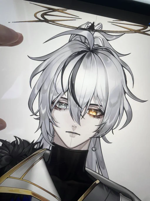 I thought I was over men in ponytails… #vtuber #artist