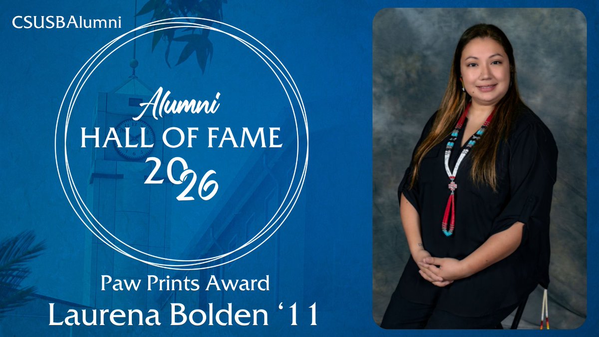 CSUSBAlumni's tweet image. 🌟 Congratulations to CSUSB alumna Laurena A. Bolden, ’11! 🎓

Laurena Bolden is a leader and cultural advocate making a meaningful impact through Tribal governance, cultural preservation, and community advocacy.

#CSUSBAlumni #PawPrintsAward #CoyoteForLife