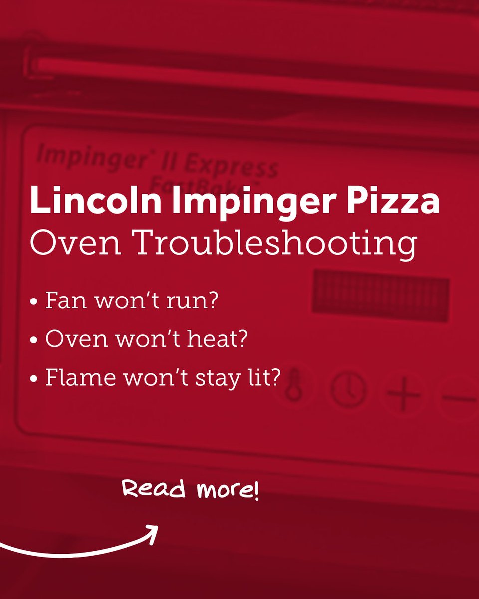 PartsTown's tweet image. 🍕 Oven acting up? Our Lincoln Impinger pizza oven troubleshooting guide covers common issues, from conveyor jams to heating problems, so you can get back to baking in no time.

parts.town/41fofzb

#Lincoln #ImpingerPizzaOven #PartsTownTips #PizzaOven #Troubleshooting