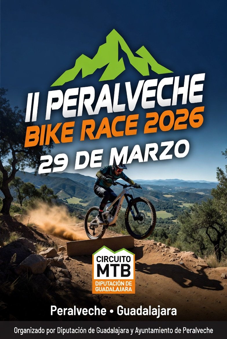 BiciGuada's tweet photo. ¡Este domingo carrera en Peralverche del Circuito MTB Guadalajara! 

@dipuguadalajara 
@MtbGuada 
 @peralveche 

 ¿Qué parte del recorrido más te motiva: las subidas, los descensos técnicos o el ambiente?

¡Nos vemos en la salida!  #Peralverche2026 #CircuitoMTBGuadalajara https://t.co/k5EvEPKN0W