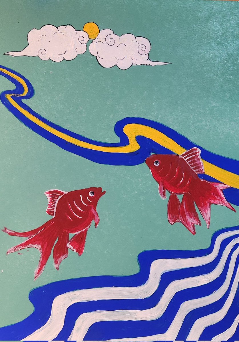 ｢天駆ける金魚｣A4
天に輝きし其れは餌であるまじき物
#Japanese #Japaneseart #イラスト #和風イラスト #金魚 #拡散RP