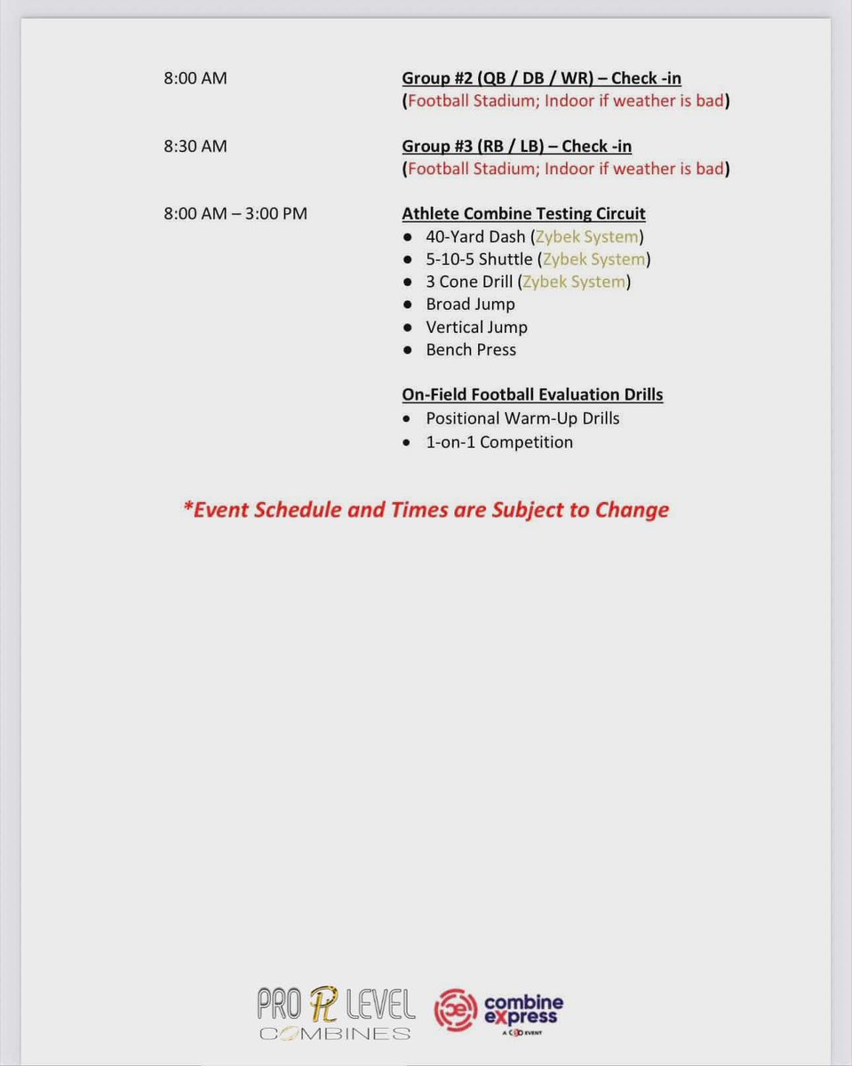 Pro Level Combines tweet media