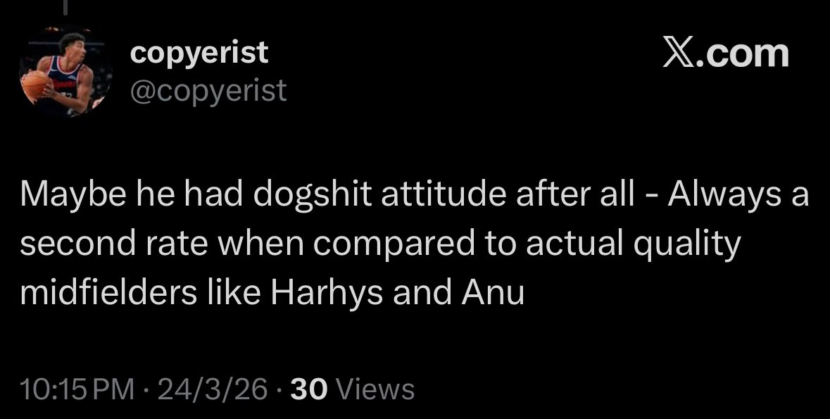 unitedsuperior's tweet photo. @zhenming6 @lfc1an Waste of time talking to accounts who dont know ball 🥶 https://t.co/TCJ71o5MBh