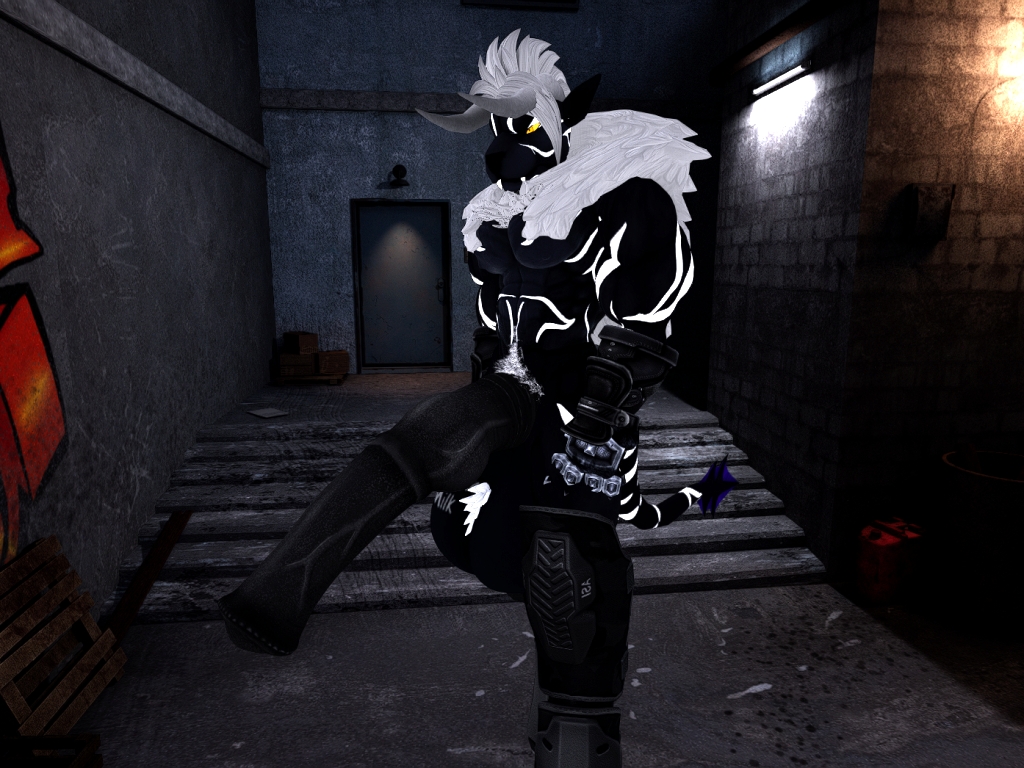 DagnuxT's tweet photo. *Final fantasy Behemoth music plays*
Looks like you came down the wrong side of town. 
(Just showing this new skin did the other day for a avatar components, making a oldy striped Behemoth) https://t.co/zIXhrvqhTt