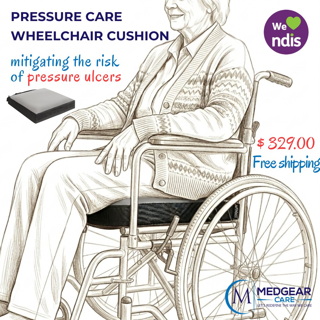 Medgearcare's tweet photo. Sit longer, stay comfortable 🙌

The Pressure Care Wheelchair Cushion helps reduce pressure points, support posture, and improve daily comfort. Ideal for extended sitting &amp; NDIS support needs.

🛒 https://t.co/9sc4sGQ52X

#NDIS #WheelchairSupport #PressureCare #MobilityMatters https://t.co/5Vjf5Exp9V