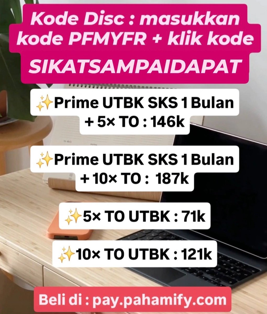 Sedikit progress hari ini lebih baik daripada nol.

Nggak harus sempurna, yang penting mulai.

Apalagi lagi ada diskon Lebaran Pahamify sampai 65%+ 👀

Pahamify mify mipy mipi utbk snbt snbp bimbel online live class tryout sks thr belajar progress rabu pagi ptn #zonauangㅤ