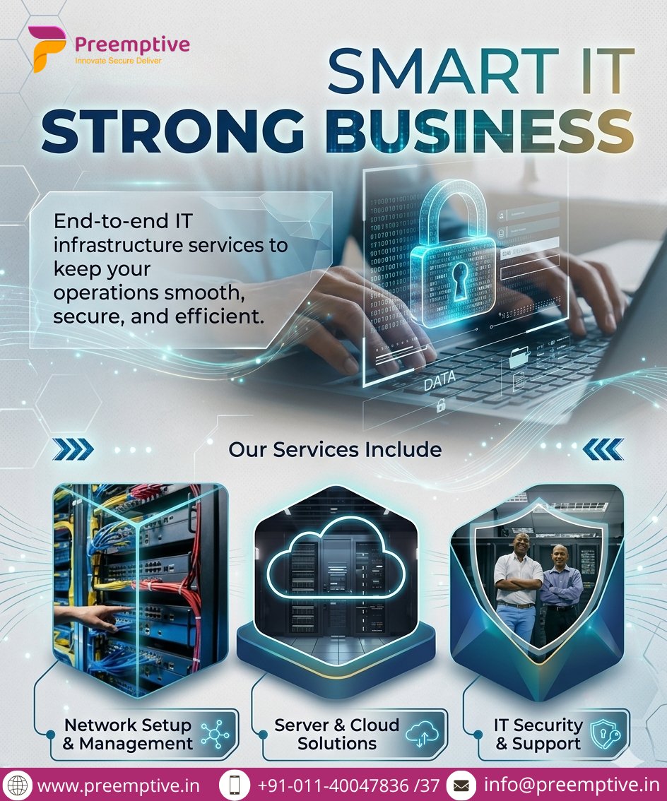 Preemptive16's tweet photo. 🚀 Smart IT, Strong Business
In today’s fast-paced digital world, having a reliable and secure IT infrastructure is not just an option—it’s a necessity.
#Preemptive #PreemptiveTechnofield #SmartIT #StrongBusiness #ITInfrastructure #CyberSecurity #CloudSolutions #Networking https://t.co/5hoLRtm0gK