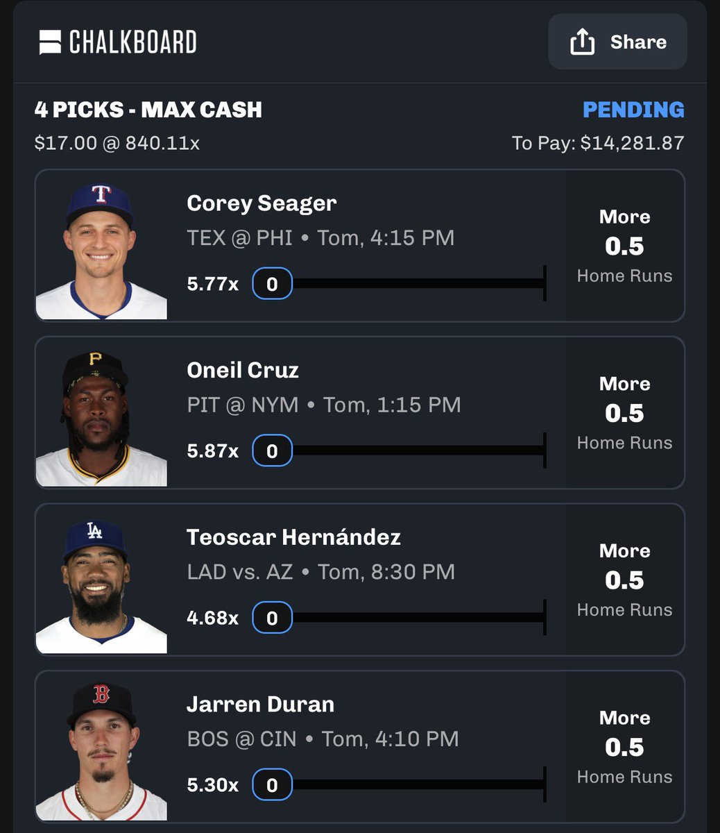 let’s make $14,281.87 with 4 batters⚾️

Hey <a href="/grok/">Grok</a> Pick A Random Follower To Win $1000 If We Go 4-0 Must Like &amp; Retweet This Post ASAP 😤💚🍀

MLB Is Back Baby 👻