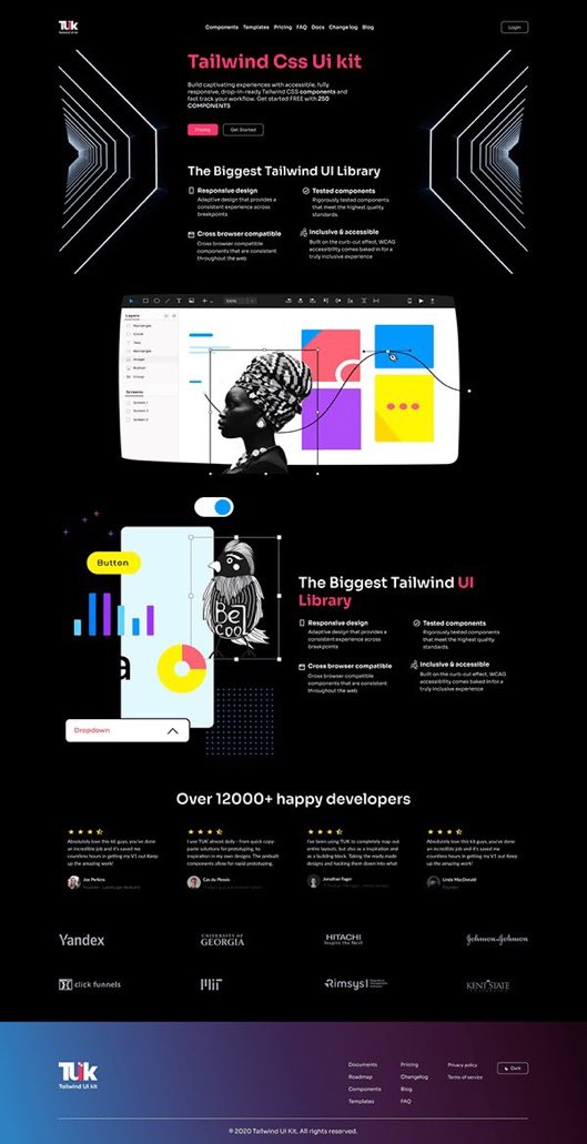 eke_ng_'s tweet photo. White or Black?
Quick Tailwind CSS UI Kit landing page done with @figma
#tailwind #uikit #landingpage https://t.co/MAYAzLygtX