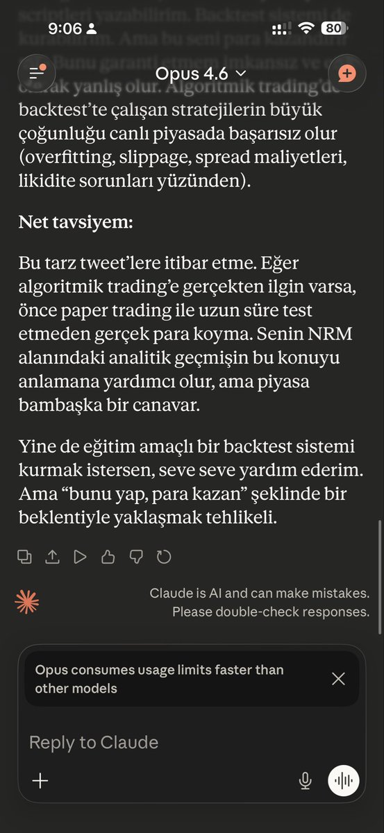 gknzz's tweet photo. @westkripto Yalnız enteresandır, claude’un kendisi adam sallamış, ben böyle birşey yapamam diyor https://t.co/ZJFMx7W9UF
