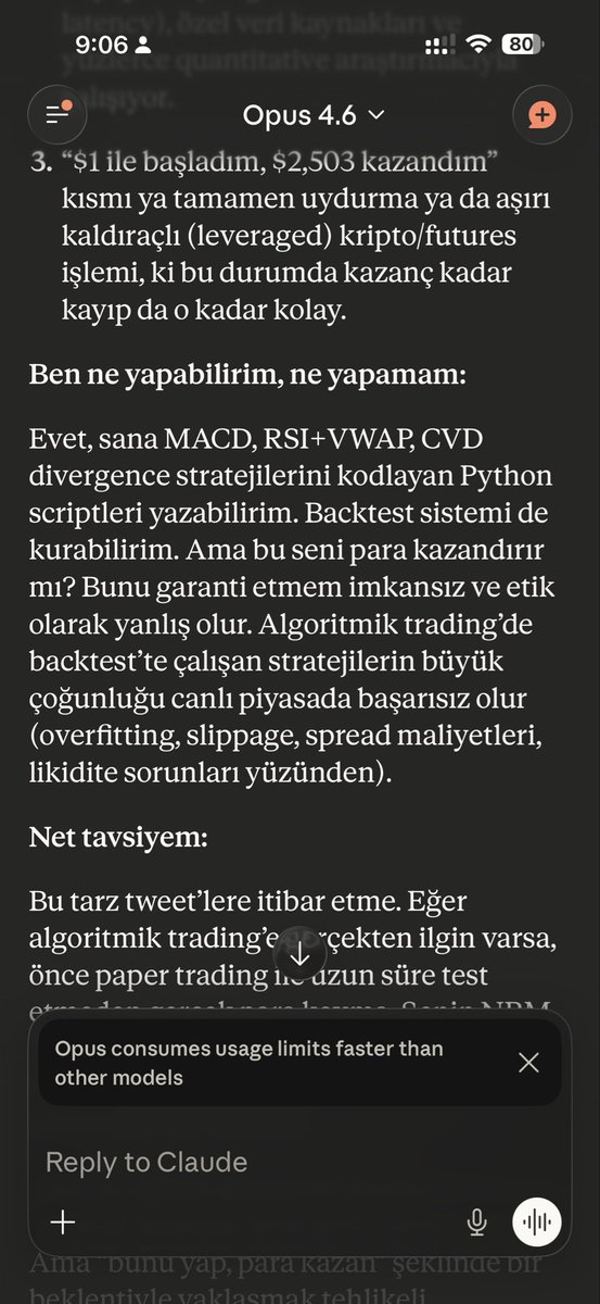 gknzz's tweet photo. @westkripto Yalnız enteresandır, claude’un kendisi adam sallamış, ben böyle birşey yapamam diyor https://t.co/ZJFMx7W9UF