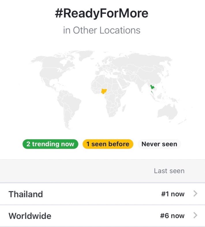 #ReadyforMORE ❤️☕️
#1 Thailand 
#6 Worldwide 

ในเว็บแท็กขึ้นที่ 1 ด้วยนะคะ ทุกคนเก่งมาก ๆ ค่ะ 👏🏻👏🏻👏🏻
🔗 getdaytrends.com/thailand/trend…

#NESCAFEXNadechBamBam
#NESCAFEBlendAndBrew
#BamBam #뱀뱀 <a href="/BamBam1A/">BamBam</a> 
<a href="/BAMBAMxBAMMIE/">뱀뱀 BamBam</a> <a href="/NescafeTH/">NESCAFÉ Thailand</a>