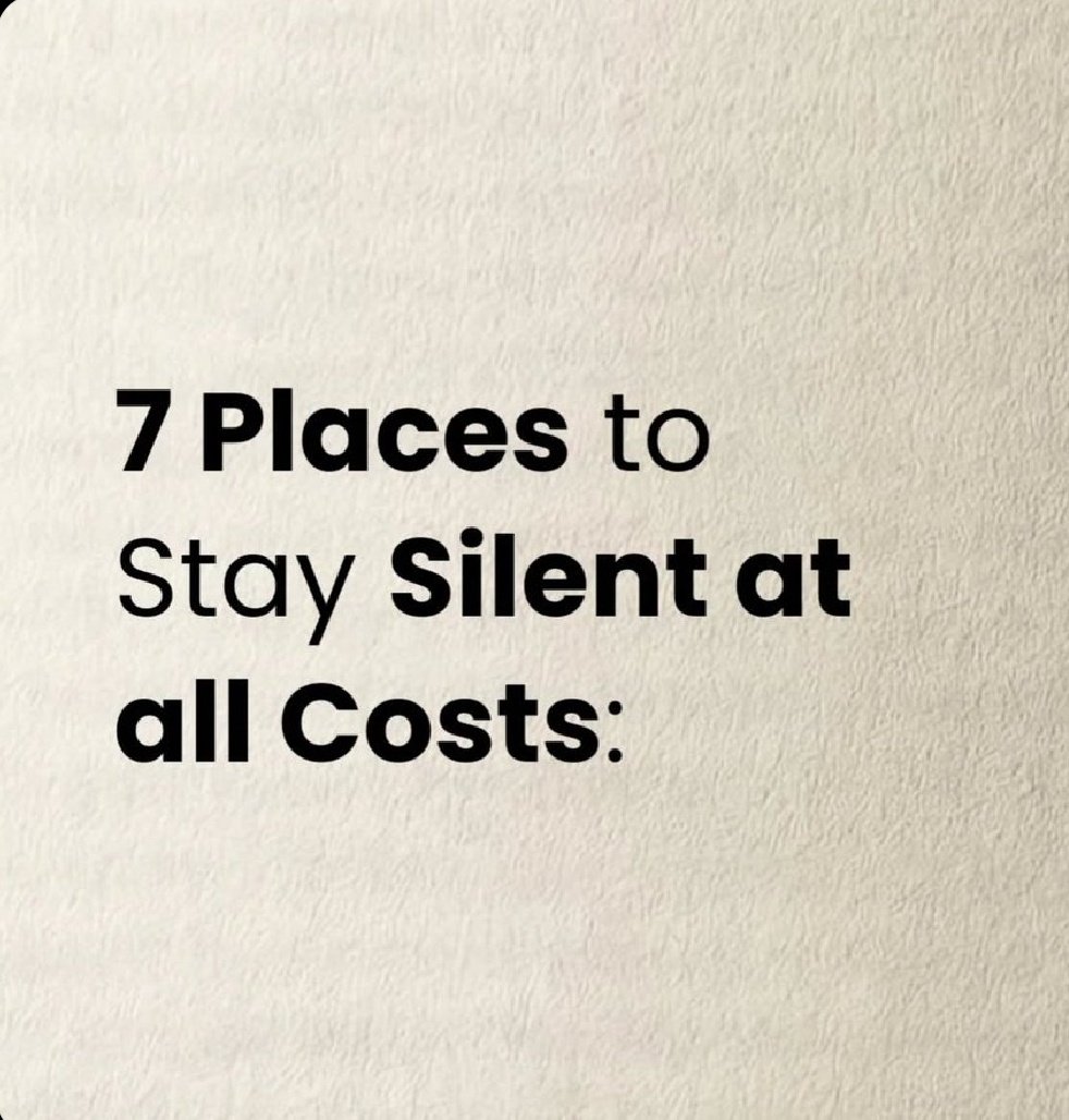 minds_eminent's tweet photo. 7 Places to Stay Silent at all Costs: 

Thread 🧵 https://t.co/jpH0P1OXhH