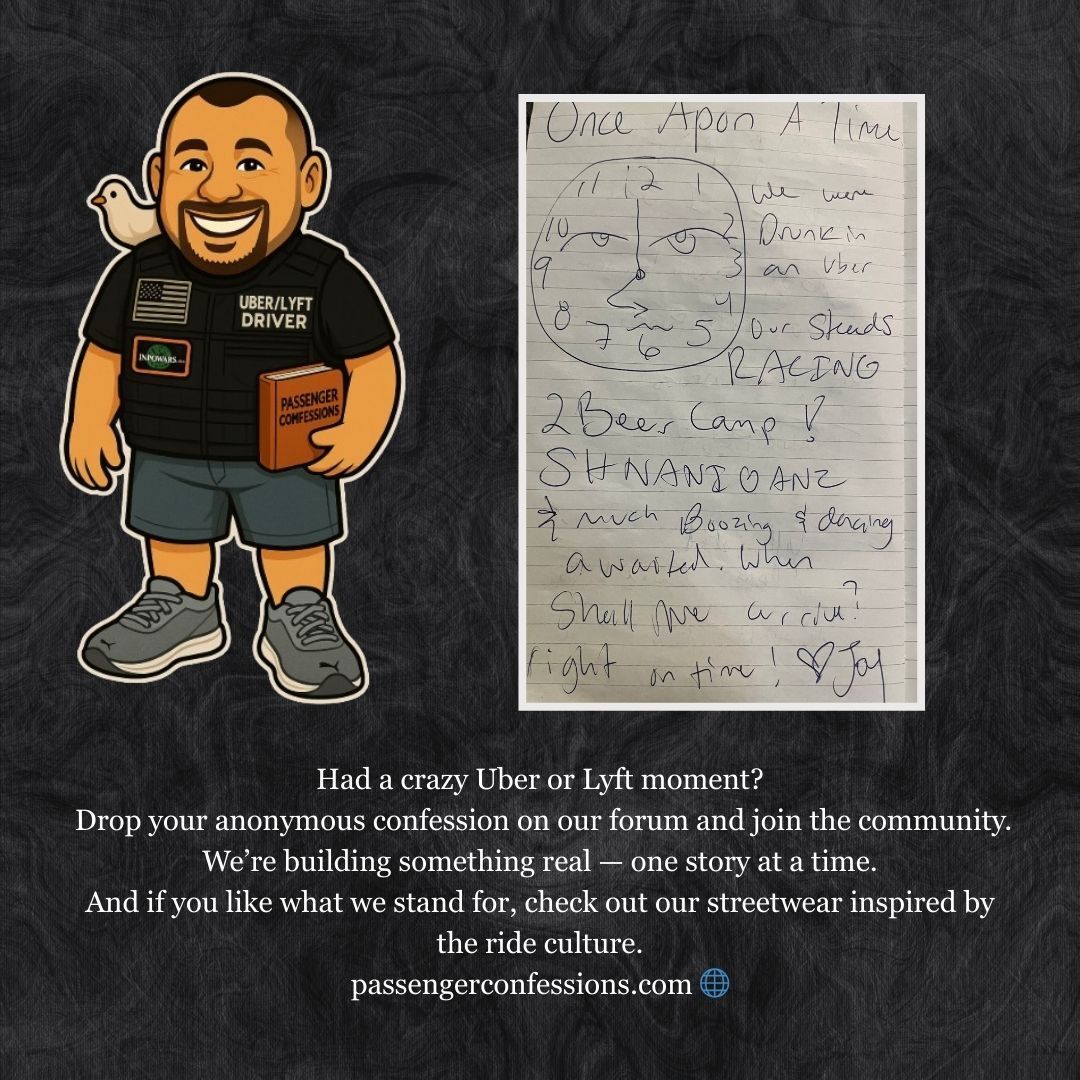 PassengerConfes's tweet photo. Drunk in an Uber: A Wild Beer Camp Night, Racing Thoughts, Boozing, Dancing &amp; the Backseat Confession We’ll Never Forget.”

Got one of your own? Share your anonymous confession with us. https://t.co/jH5nWG4mTh
