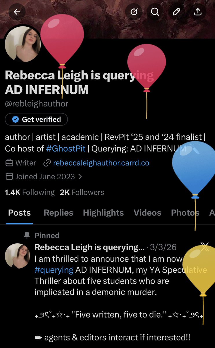 Rebecca Leigh is querying AD INFERNUM tweet media